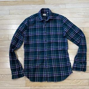 Xacus Italian Cotton Plaid Flannel Botton up Shirt